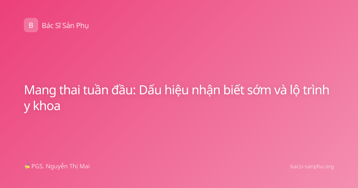 Mang thai tuần đầu: Dấu hiệu nhận biết sớm và lộ trình y khoa